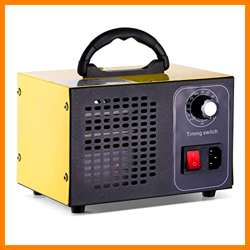 【 Mejor precio en oferta de 】✔️ ATWFS Industrial Generador de Ozono, 48.000 mg / h 60.000 mg / h Desodorizador de Ozono con Temporizador de 60 Minutos, Limpia Más de 300㎡ (Amarillo, 60000mg/H)