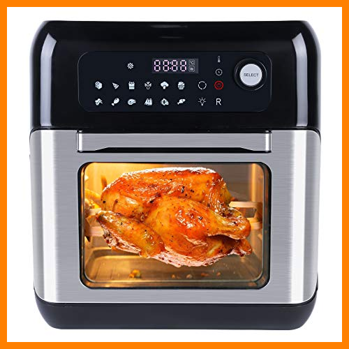 【 Mejor precio en oferta de 】✔️ Uten Freidora de Aire sin Aceite Multifuncional Inteligente,10L1500W Horno de Freidora de Aire con 12 Programas, con Pantalla Táctil LED De Temperatura Y Control Para Hornear,Cocinar
