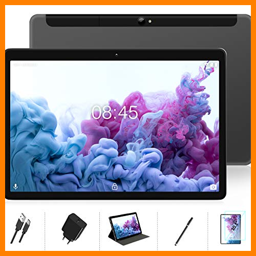 【 Mejor precio en oferta de 】✔️ Tablet 10 Pulgadas WI-FI+Cellular 4GB RAM + 64GB ROM Android 10.0 MEBERRY Ultrar-Rápido Tablets, 128GB Ampliable | Google GMS | Dual SIM + Doble Cámara (5MP +8MP) | 8000mAh | Bluetooth | GPS - Gris