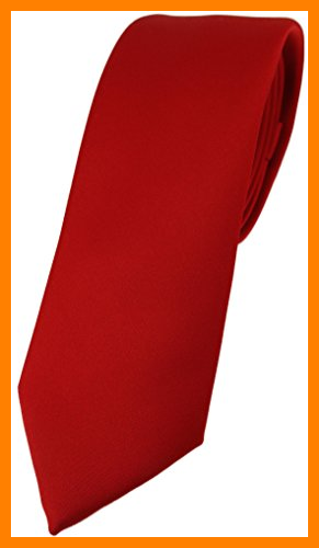 【 Mejor precio en oferta de 】✔️ TigerTie Corbata estrecha de diseño en un solo color., rojo tráfico, Talla única