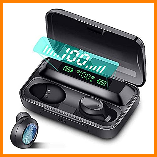 【 Mejor precio en oferta de 】✔️ Auriculares Inalámbricos Bluetooth 5.0,In Ear Auriculares Deportivos Bluetooth con Micrófono Caja de Carga,IPX7 Impermeable Cascos 2800mAh para Android iPhone,Viajes,Deporte