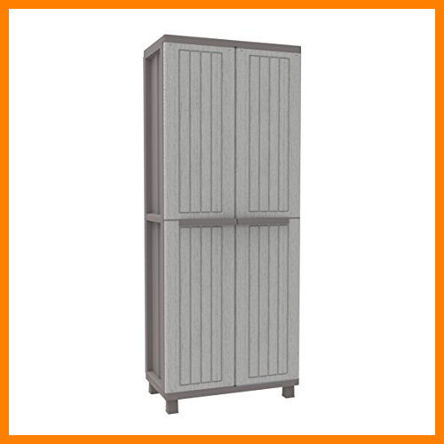 【 Mejor precio en oferta de 】✔️ TERRY, Jwood 368, Armario 2 Puertas con 1 Estantería Interna y 4 Estantes, Gris, 68x37,5x170 cm