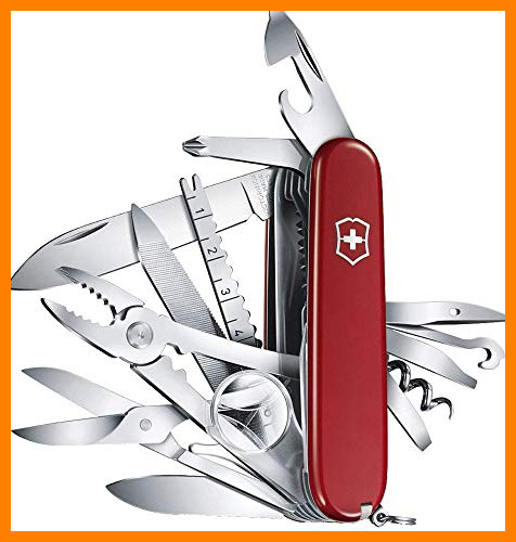 【 Mejor precio en oferta de 】✔️ Victorinox Swisschamp color Rojo, con Funda de Cuero en Blíster