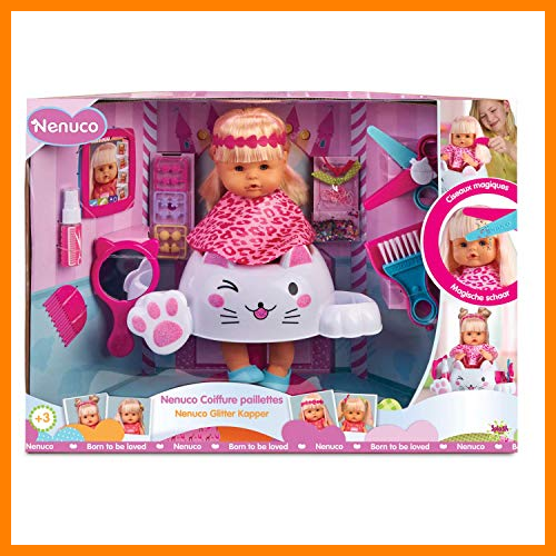 【 Mejor precio en oferta de 】✔️ Nenuco Peluquería Purpurina - Muñeca Bebé peina y Corta el Pelo (Famosa 700015153)