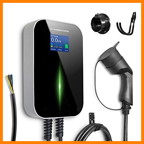 【 Mejor precio en oferta de 】✔️ Morec 22 kW ev Cargador trifásica Estación de Carga Tipo 2 32A EU Cargador estándar IEC 62196-2 Enchufe con Cable de alimentación para Caja de distribución, Caja de Pared portátil rápida, 6,1 m