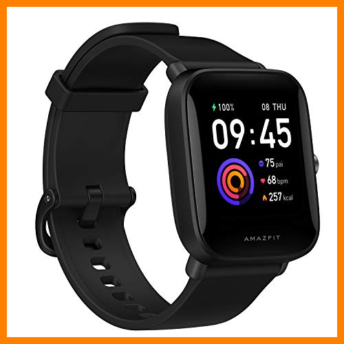 【 Mejor precio en oferta de 】✔️ Amazfit Bip U Smartwatch Fitness Reloj Inteligente 60+ Modos Deportivos 1.43" Pantalla táctil a Color Grande 5 ATM (SpO2) Oxígeno en Sangre Frecuencia Cardíaca (Negro)