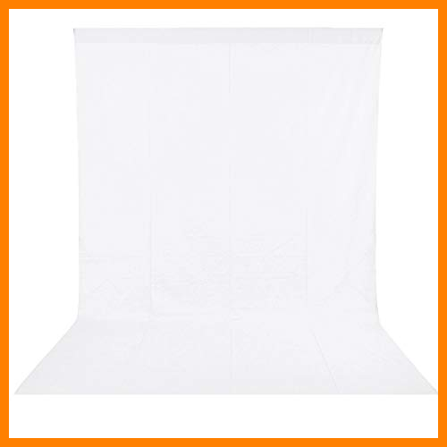 【 Mejor precio en oferta de 】✔️ BDDFOTO Fondo blanco 1.8 x 2.8 m Estudio de fotografía de muselina plegable Fondo de video en blanco puro con bolsillo para barra, soporte personalizado al por mayor