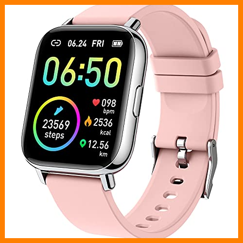 【 Mejor precio en oferta de 】✔️ Smartwatch, 1.69" Reloj Inteligente Mujer Impermeable IP68 Pulsera Actividad 24 Modos Deporte con Pulsómetro Monitor de Sueño Monitores Actividad Cronómetros Calorías Podómetro para Android iOS, Rosa