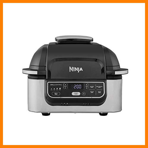 【 Mejor precio en oferta de 】✔️ Ninja Foodi AG301EU parrilla y freidora de aire, 4 raciones, cerámica antiadherente, 1760W, Negro