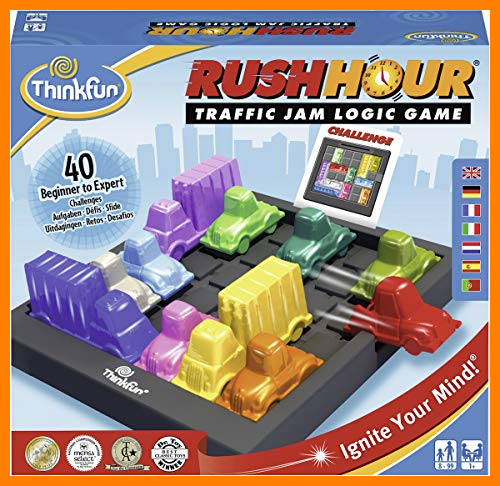 【 Mejor precio en oferta de 】✔️ Think Fun - Rush Hour, Juego de Logica, Version en Español, Juegos Educativos, Edad Recomendada 8+ - Dimensiones: 22.5 x 6.3 x 20 cm