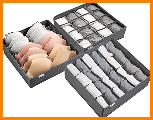 【 Mejor precio en oferta de 】✔️ NewStyle Organizador Cajones,3 Cajas Organizador de Ropa Interior,Plegable Organizador Armario para Almacenar Calcetines,Bufandas,Sujetador