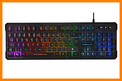 【 Mejor precio en oferta de 】✔️ Mars Gaming H-Mechanical RED, Teclado con Iluminación Rgb (9 Efectos), USB/Alámbrico, MK218, Negro