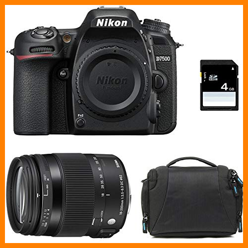 【 Mejor precio en oferta de 】✔️ Nikon D7500 + Sigma 18-200 Macro OS HSM Contemporary + Sac + Carte SD 4Go