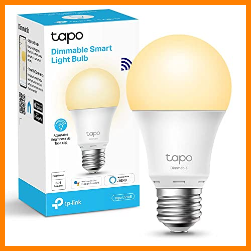 【 Mejor precio en oferta de 】✔️ TP-Link TAPO L510E - Bombilla LED Inteligente, Bombilla WiFi sin necesidad de Hub, Blanco Cálido 2700K, Regulable,E27, 8.7W/ 806lm, Compatible Alexa, Echo y Google Home