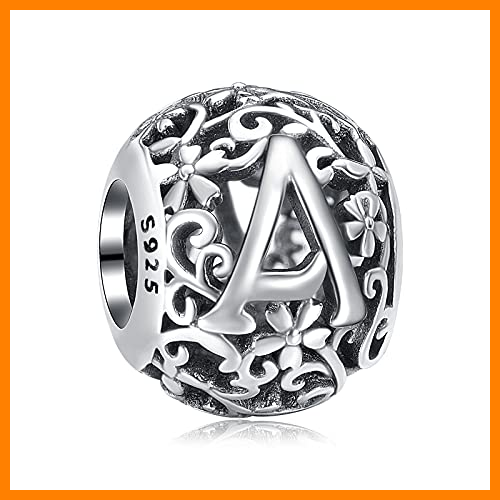 【 Mejor precio en oferta de 】✔️ Annmors Abalorios Letra A de Plata 925 de Primera Ley Charm Alfabeto Iniciales Colgantes para Pulseras