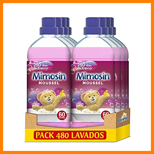【 Mejor precio en oferta de 】✔️ Mimosin Suavizante Concentrado Moussel 60 lavados - Pack de 8