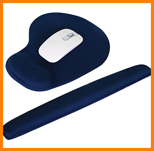 【 Mejor precio en oferta de 】✔️ TRIXES Soporte de Muñeca y Cojín de Ratón Confortable Gel Azul de para Ordenador