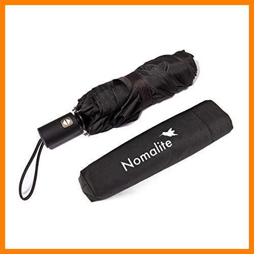 【 Mejor precio en oferta de 】✔️ Mini Paraguas automático de Nomalite | Paraguas Plegable de Viaje para Hombre y Mujer en Teflón Negro, Compacto y Resistente con Mecanismo de Abertura “una Mano” y Costilla Fibra de Vidrio.