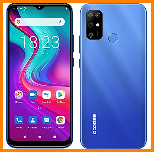 【 Mejor precio en oferta de 】✔️ Teléfono Móvil Android 11 DOOGEE X96 Pro, Octa Core 4GB RAM 64GB ROM, Batería 5400mAh, Cámara Cuádruple 13MP, Pantalla HD+ 6,52 Pulgadas, Smartphone Dual SIM + SD (3 Ranuras), Huella Digital Azul