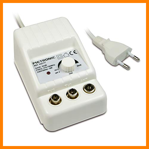 【 Mejor precio en oferta de 】✔️ Metronic 432177 - Amplificador de interior con ajuste de ganancia y protección 4G/5G, blanco