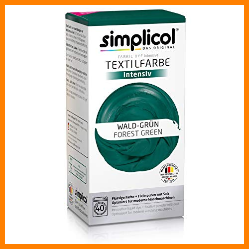 【 Mejor precio en oferta de 】✔️ simplicol Kit de Tinte Textile Dye Intensive Verde: Colorante para Teñir Ropa, Tejidos y Telas Lavadora, Contiene Fijador para Colorante Líquido, Anti Alérgeno, No Destiñe, Seguro para su Lavadora