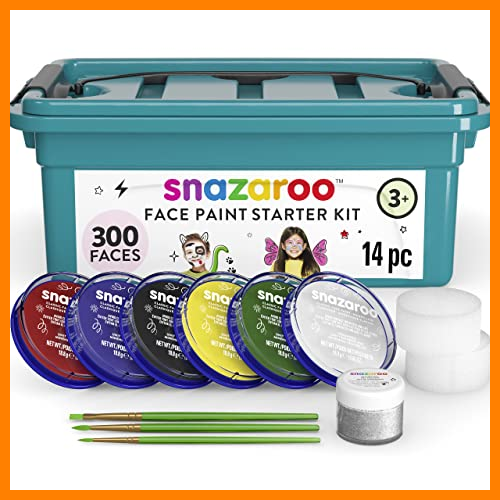 【 Mejor precio en oferta de 】✔️ Snazaroo - Pintura facial y corporal, mini kit para principiantes, 14 piezas