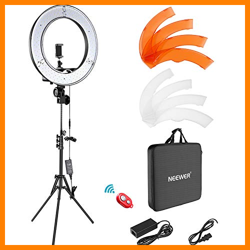 【 Mejor precio en oferta de 】✔️ Neewer Iluminación Kit: 48cm Exterior 55W 5500K Regulable LED Luz del Anillo, Soporte de Luz, Receptor para el teléfono Inteligente, Youtube, TikTok, para Autorretrato de Grabación