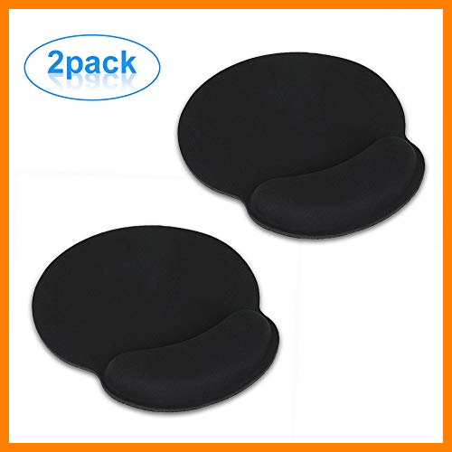 【 Mejor precio en oferta de 】✔️ aovowog Ergonómico Alfombrilla Ratón con Soporte para la Muñeca, Rreposamuñecas Alfombrilla Base de Goma Antideslizante para Ordenador/Notebook/Laptop - 2 Pack