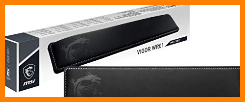 【 Mejor precio en oferta de 】✔️ MSI Vigor WR01 Wrist Rest - Reposamuñecas para Teclado (Espuma visco elástica, Superficie de Licra, ergonómico y Antibacteriano, Base Antideslizante, largas sesiones de Juego)