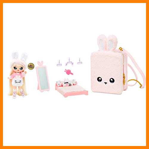 【 Mejor precio en oferta de 】✔️ Na Na Na Surprise 3 en 1 Mochila Dormitorio Pink Bunny con Muñeca Aubrey Heart de Edición Limitada