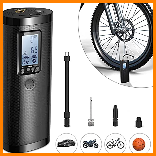 【 Mejor precio en oferta de 】✔️ Vastar Compresor de Aire Portátil - Bomba Neumáticos con Pantalla Digital, Potencia Móvil, Luz LED, 5 Modos para Pelota/Bicicleta/Auto/Anillo de Natación Batería de Litio100PSI, 2000mAh, 20 l/min
