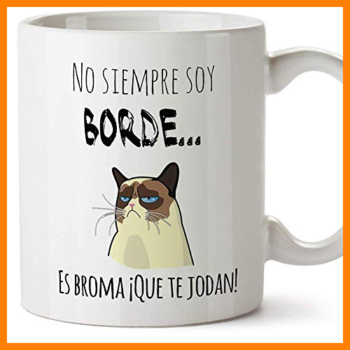 【 Mejor precio en oferta de 】✔️ MUGFFINS Taza Graciosa - No Siempre Soy Borde, es Broma - 350 ml - Tazas con Frases de Humor sarcástico