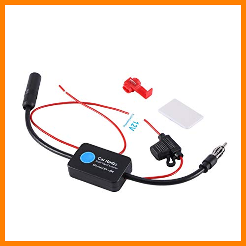 【 Mejor precio en oferta de 】✔️ Universal 12V Coche FM Radio Antena aérea Recepción de señal Amplificador Amplificador Booster Negro
