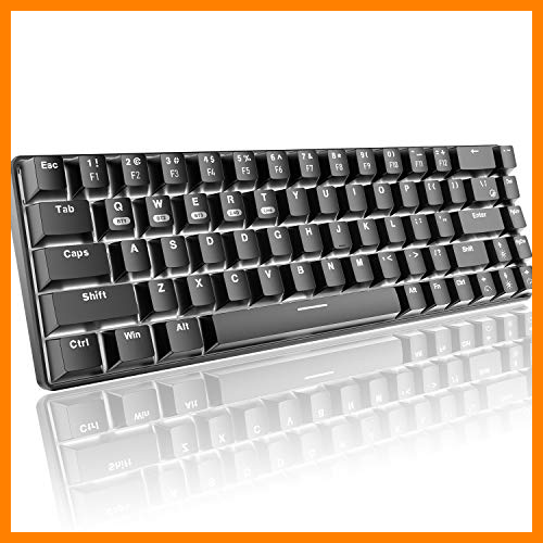 【 Mejor precio en oferta de 】✔️ Teclado mecánico 60% para juegos, Bluetooth/2.4GHz inalámbrico USB/cable tipo C 3 modos de conexión,68 teclas interruptor azul mini teclado,16 efectos retroiluminados blancos, recargable de 3000 mAh