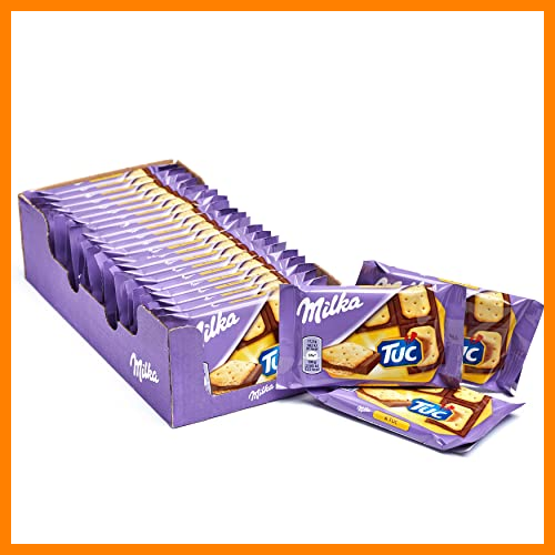 【 Mejor precio en oferta de 】✔️ Milka - Tableta de Chocolate con Leche de los Alpes Cubierto de Galletas TUC - Pack de 20 Tabletas de 35 g