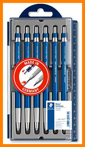 【 Mejor precio en oferta de 】✔️ STAEDTLER Mars Technico 780 C PR5, Portaminas Técnico para Minas de 2 mm de Ancho, Pack con 6 Unidades, Multicolor