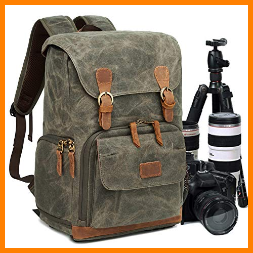 【 Mejor precio en oferta de 】✔️ Multifuncional Mochila Camping para Cámara,Antirrobo Mochila Viaje de DSLR/Réflex Impermeable,Mochila Casual Fotográfica Vintage para Laptop/Accesorio/Digital,Compatible con Canon Nikon Sony