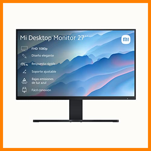 【 Mejor precio en oferta de 】✔️ Xiaomi Monitor Mi Desktop 27", Pantalla FHD IPS, diseño elegante, luz Azul Baja, Calidad Profesional, ángulo de visión de 178°, Ligero y Compacto