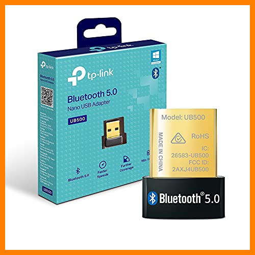【 Mejor precio en oferta de 】✔️ 【Nuevo】 TP-Link UB500 - Adaptador Bluetooth 5.0 USB, Tamaño Mini para Ordenador, portatil, Auriculares, Altavoz, Teclado, Compatible con Windows 10/8.1/7