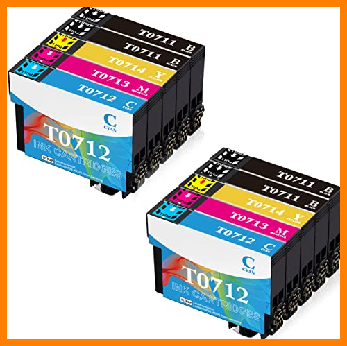 【 Mejor precio en oferta de 】✔️ T0715 Cartuchos de Tinta compatibles con Epson T0711 T0712 T0713 T0714 compatibles con Epson Stylus SX100 SX218 SX415 SX515W SX200 DX4000 DX4050 DX7450 DX8400 DX845 (10 Unidades)
