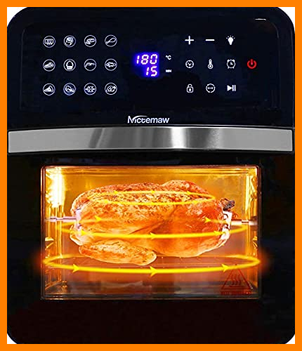 【 Mejor precio en oferta de 】✔️ Nictemaw Freidora sin Aceite 12L 1700W, Freidora de Aire Caliente , Horno de Aire Caliente con 10 Programas, Deshidratador, con Pantalla LED, Temporizador y 5 Accesorios
