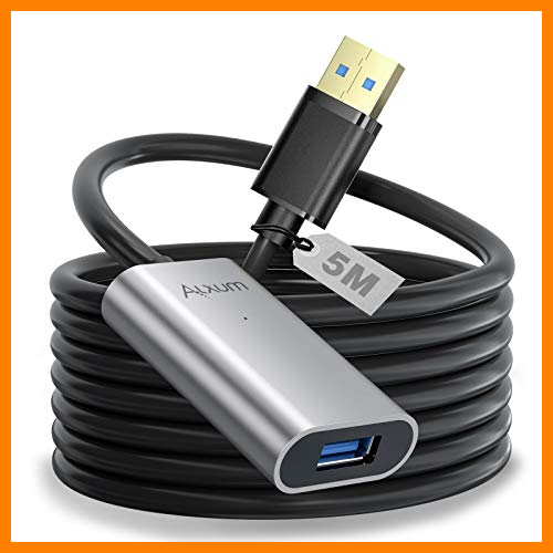 【 Mejor precio en oferta de 】✔️ Alxum Cable de extensión USB 3.0 macho a hembra, cable de extensión USB compatible con para Oculus Rift Sensor, PS VR, HTC Vive, lector de tarjetas, teclado, impresora, escáner, cámara (5M)