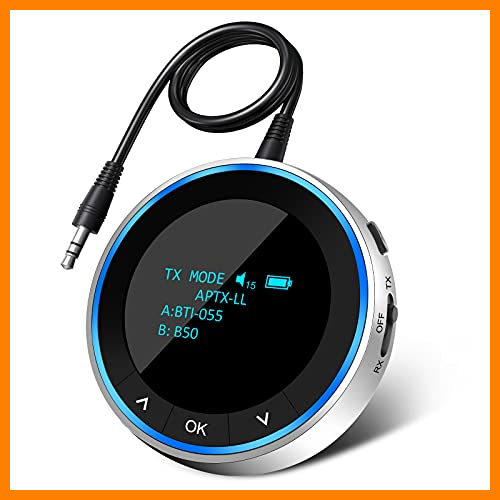 【 Mejor precio en oferta de 】✔️ Transmisor Bluetooth 5.1 Visible para TV, Adaptador + Receptor Inalámbrico USB 2 en 1 de Baja Latencia Sonido HD AUX/RCA, Dual Enlace para Auricular Equipo Estéreo Altavoz Cascos
