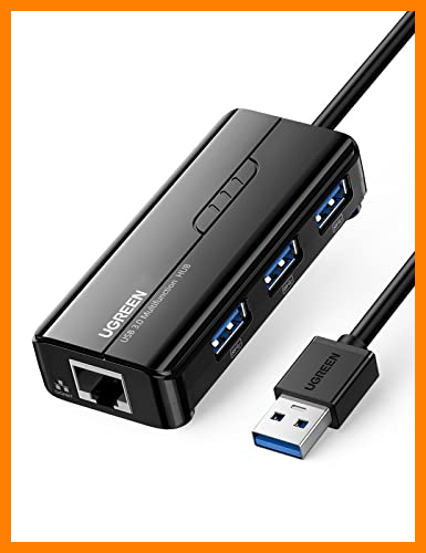 【 Mejor precio en oferta de 】✔️ UGREEN Hub USB 3.0 Ethernet Adaptador 1000 Gigabit Ethernet, Tarjeta Red LAN RJ45 con 3 USB 3.0 Puerto 5Gbps Compatible con Xiaomi Mi Box S, Macbook, Lenovo Y530, Ideapad, Raspberry Pi 4 y Otros PC