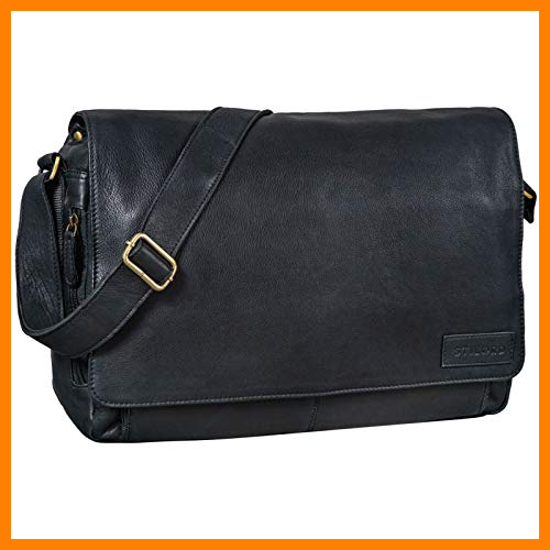【 Mejor precio en oferta de 】✔️ STILORD 'Rick' Bolso de Mensajero o Bandolera de Piel Vintage Bolsa de portátil de 15.6' para Universidad Negocios o Profesor Maletín marrón de auténtico Cuero, Color:Negro