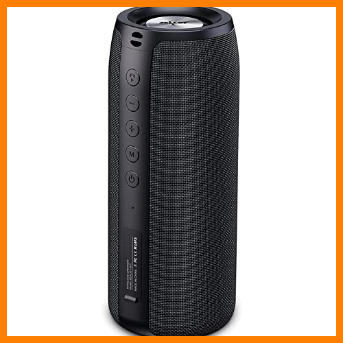【 Mejor precio en oferta de 】✔️ Altavoz Bluetooth Zealot Inalámbrico Portatil Altavoz 20W Doble Controlador Sonido Envolvente de 360° Conexión，24h Música de Reproducción，Bluetooth 5.0 y IPX5 Impermeable-AUX, USB, Tarjeta TF(Negro)