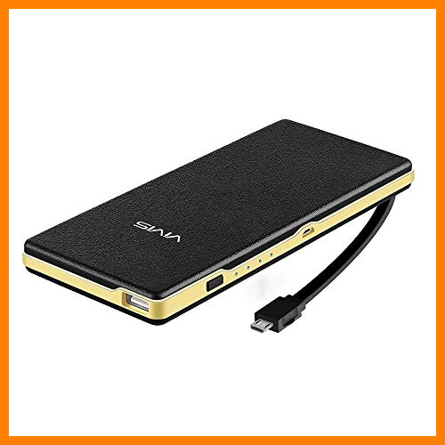 【 Mejor precio en oferta de 】✔️ VIVIS Batería Externa 15000mAh Cable Micro USB Incorporado, batería del núcleo del li-polímero de Co Li para iPhone, Samsung, Tablets etc.