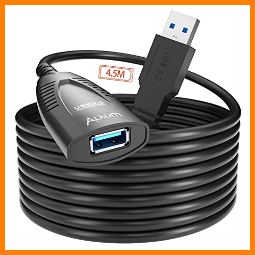 【 Mejor precio en oferta de 】✔️ Alxum Cable de extensión USB 3.0 (4.5M / 14.8Ft) SuperSpeed Active USB Tipo A Cable extensor largo macho a hembra para Oculus Rift Sensor, Playstation, Xbox, etc.