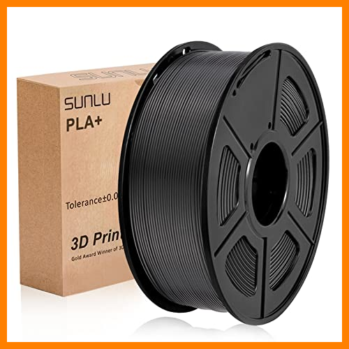 【 Mejor precio en oferta de 】✔️ SUNLU PLA + Filamento Negro 1,75 +/- 0,02 mm, Filamento de impresora 3D PLA Plus 1,75 mm 1 kg Carrete para impresión 3D