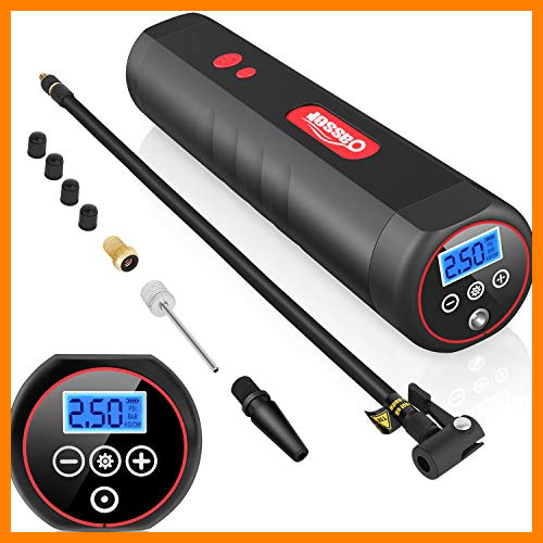 【 Mejor precio en oferta de 】✔️ oasser Compresor de Aire Portátil Mini Bomba de Inflado Eléctrica con Indicador de Presión LCD Digital de 120PSI 2000mAh Batería de Litio 12V/DC 20 litros/Min P1S